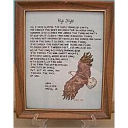 Elsie Hand Embroidered Verse & Soaring Eagle #938063