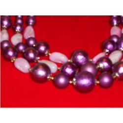 Pink Tumbled Marble  Beaded Necklace #938080