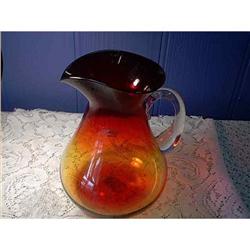 Blenko Glass Pitcher Hand Blown #938162