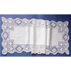 White Linen & Wide Lace Runner  #955627