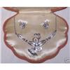Image 1 : Retro Lang Sterling & Aquamarine Necklace Set #955730