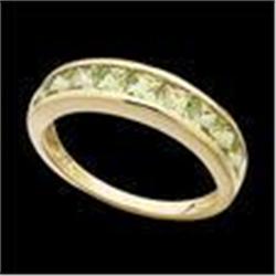 14k Wedding Band Princess Cut PERIDOT #955738