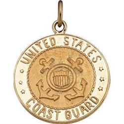 14K GOLD  Pendant US COAST GUARD MEDAL #955742