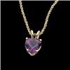 Image 1 : 14k Gold HEART AMETHYST PENDANT  14k Chain #955756