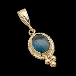 14K GOLD PENDANT LONDON  BLUE TOPAZ #955763