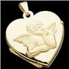 Image 1 : 14K Gold HEART LOCKET w  ANGEL #955765