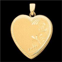 14k GOLD  HEART LOCKET PENDANT OPENS! #955776