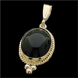 14k GOLD  BLACK  ONYX  PENDANT #955778