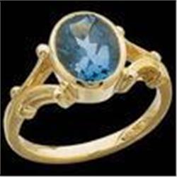 14k Gold Ring London BLUE TOPAZ 2.50 CTS! #955784