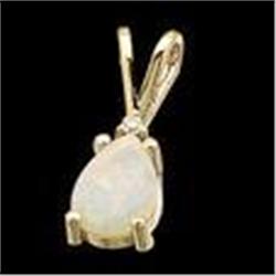 14K GOLD PENDANT   OPAL w DIAMOND #955796