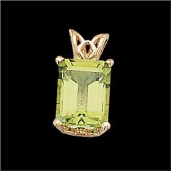 14k GOLD PENDANT  PERIDOT  1.50 CTS! #955798