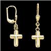 Image 1 : 14k GOLD EARRINGS  w CROSS Dangling #955804