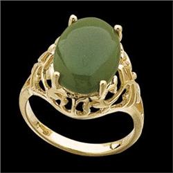 14k GOLD RING  GREEN JADE 5 CTS! #955808