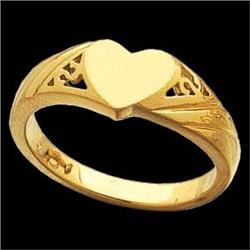 14K GOLD SIGNET RING HEART SHAPE #955811