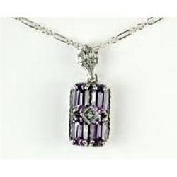 ANTIQUE  NECKLACE AMETHYST w DIAMOND #955812