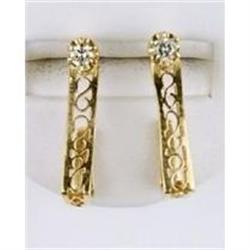 14k Gold DIAMOND Huggie Style EARRINGS #955819