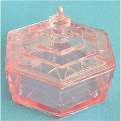 Tiffin Pink Depression Glass Art Deco Powder #955840