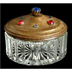 Jeweled Ormolu or Brass and Crystal Dresser Jar #955845