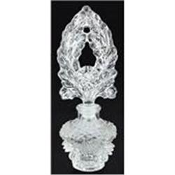 Czech Deco Glass Flower Basket Perfume Bottle #955883