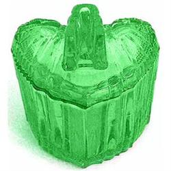 S Reich Art Deco Glass Green Vanity Jar 1 #956125