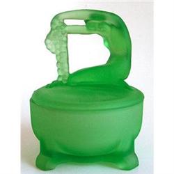 RAPUNZEL Green Satin Glass Powder Jar #956143