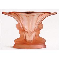 Walther Glass Windsor Pink Art Deco Vase  #956148