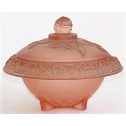 Walther ROSEN Pink Satin Glass Powder Jar #956155