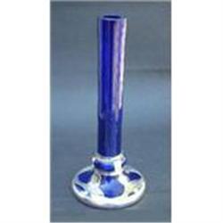 Bohemian Cobalt Sterling Overlay Stick Vase #956511