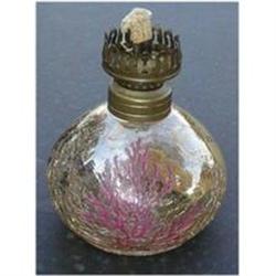 Moser Crackle Glass Oil Lamp with Scenery #956516