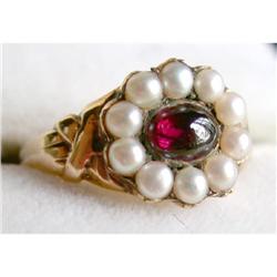 Georgian Ruby & Pearl Ring #976684