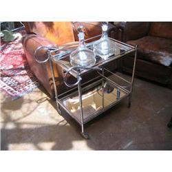 1960s French Chrome and Glass Bar Cart #976815