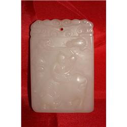 chinese White  Jade Plaque with well being  #976884