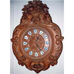 Carved  Wood French Wall Clock #976916