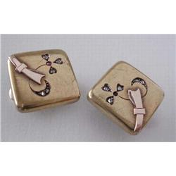 Russian Art Nouveau Gold & Diamond Cufflinks #976992