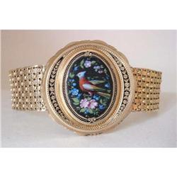 Enamel Bird of Paradise Mounted as a Bracelet #976994