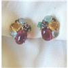 Image 1 : VINTAGE GUMPS MULTI-GEM SET EARRINGS/14K GOLD #977029