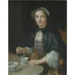 Portrait of a Lady seated at a table #977046