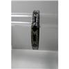 Image 1 : Celluloid Vintage Deco Black and Silver Bangle #977178