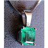 Image 1 : 14kt GOLD 1ct Columbian EMERALD Necklace 14K #977308