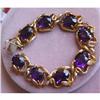 Image 1 : 18kt Gold Amethyst Snake Bracelet 18k Adder Asp #977436