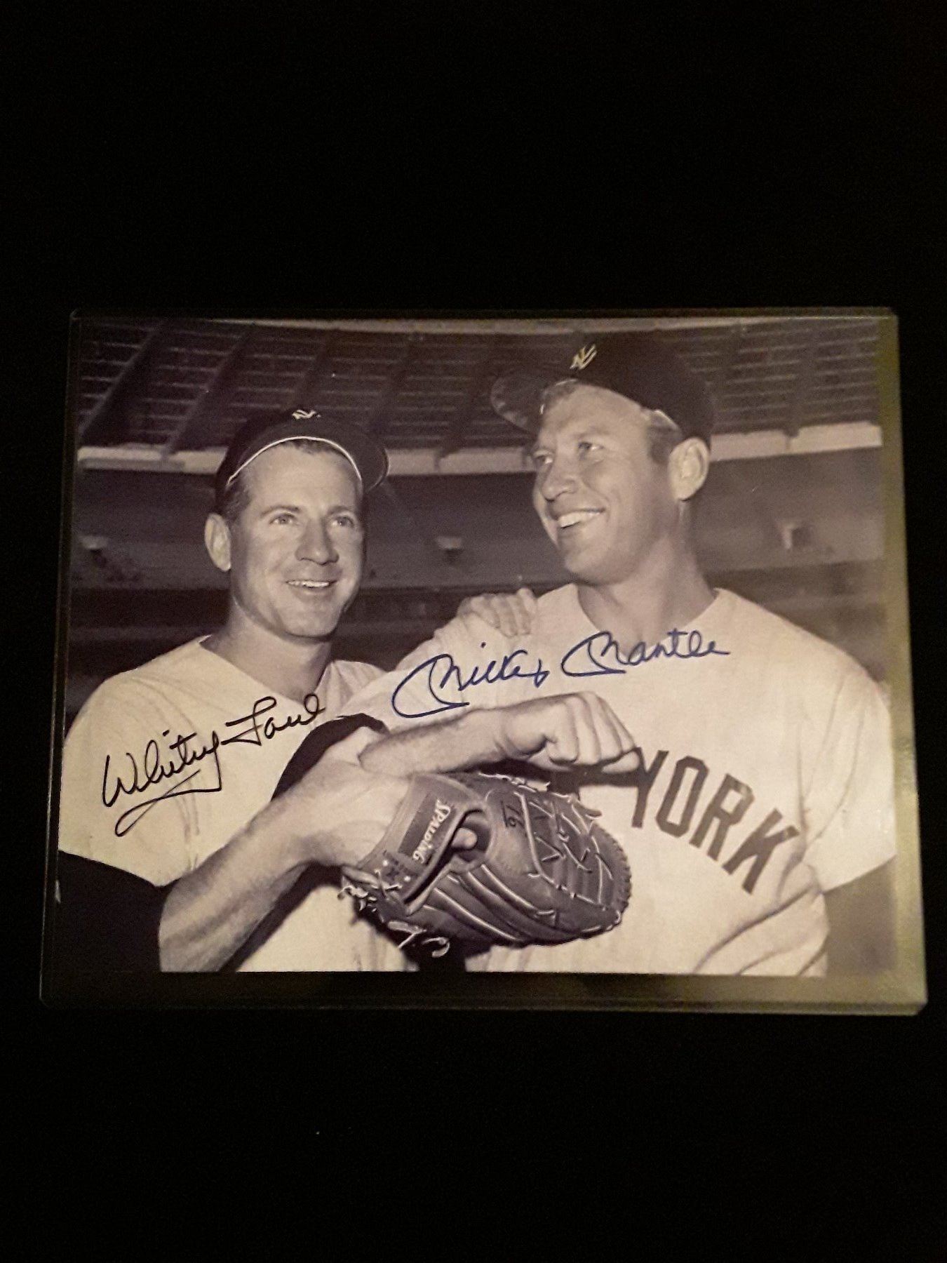 Whitey Ford Mickey Mantle Signed Auotgraph 8x10 Photo W/COA