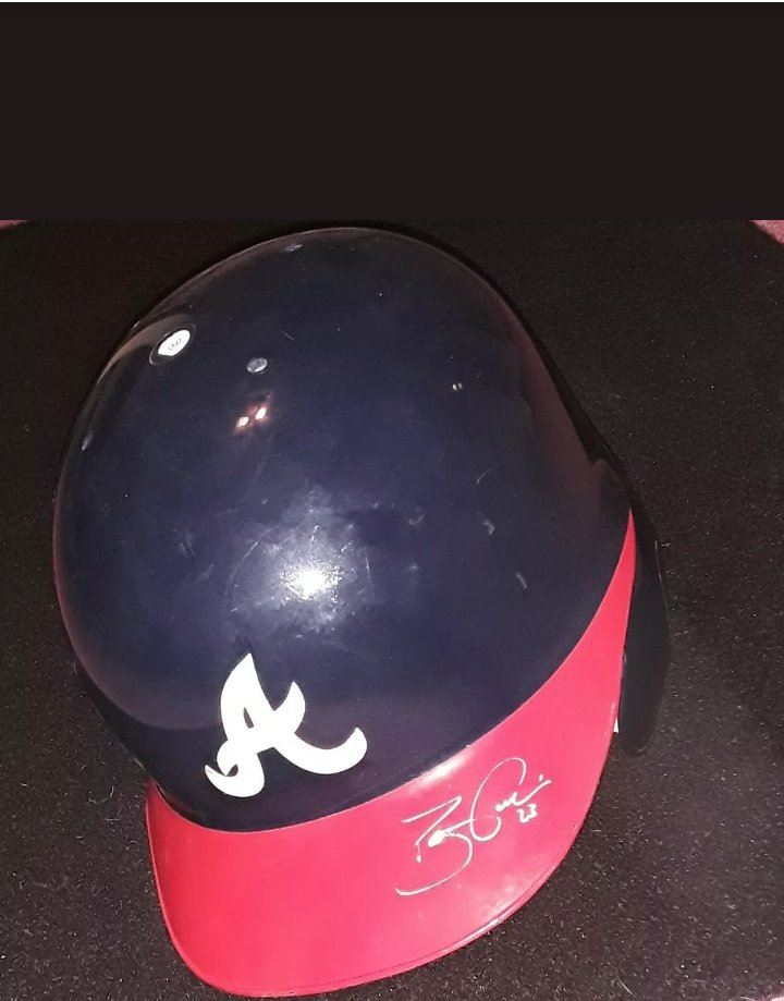 JSA COA Atlanta Braves Game Used Batting Helmet Autograph Signed By Davee Justice