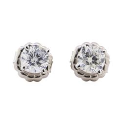 0.88 ctw Diamond Earrings - 14KT White Gold
