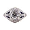 Image 1 : 1.05 ctw Diamond and Sapphire Ring - Platinum