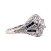 Image 2 : 1.05 ctw Diamond and Sapphire Ring - Platinum