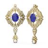 Image 2 : 11.24 ctw Sapphire & Diamond Earrings 18K Yellow Gold