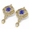 Image 3 : 11.24 ctw Sapphire & Diamond Earrings 18K Yellow Gold