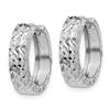 Image 2 : 14k White Gold 12 mm Diamond-cut Hoop Earrings