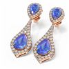 Image 3 : 11.4 ctw Tanzanite & Diamond Earrings 18K Rose Gold