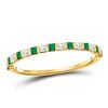 Image 1 : 10kt Yellow Gold Womens Princess Emerald Diamond Alternating Stackable Band Ring 1/3 Cttw